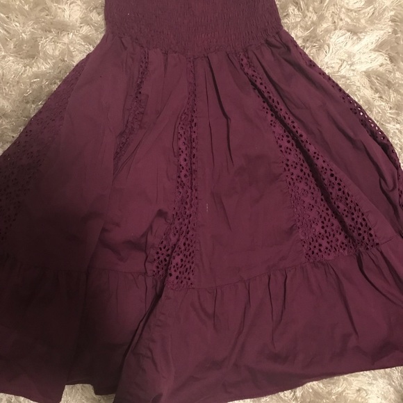 Plum purple woven eyelet summer dress - Picture 8 of 8